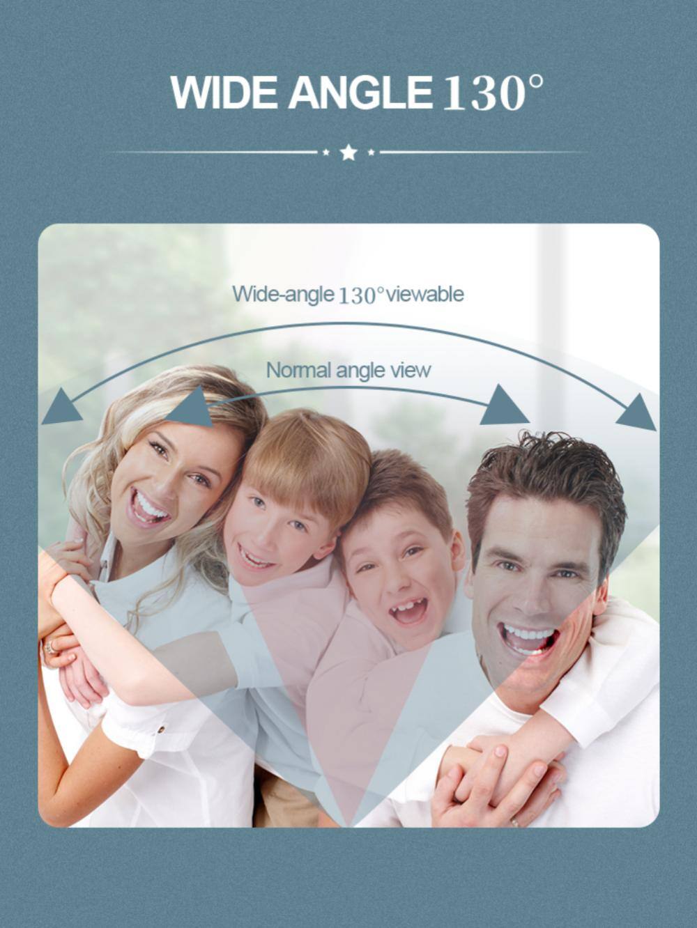 WIDE ANGLE 130°

Wide-angle 130° viewable  
Normal angle view