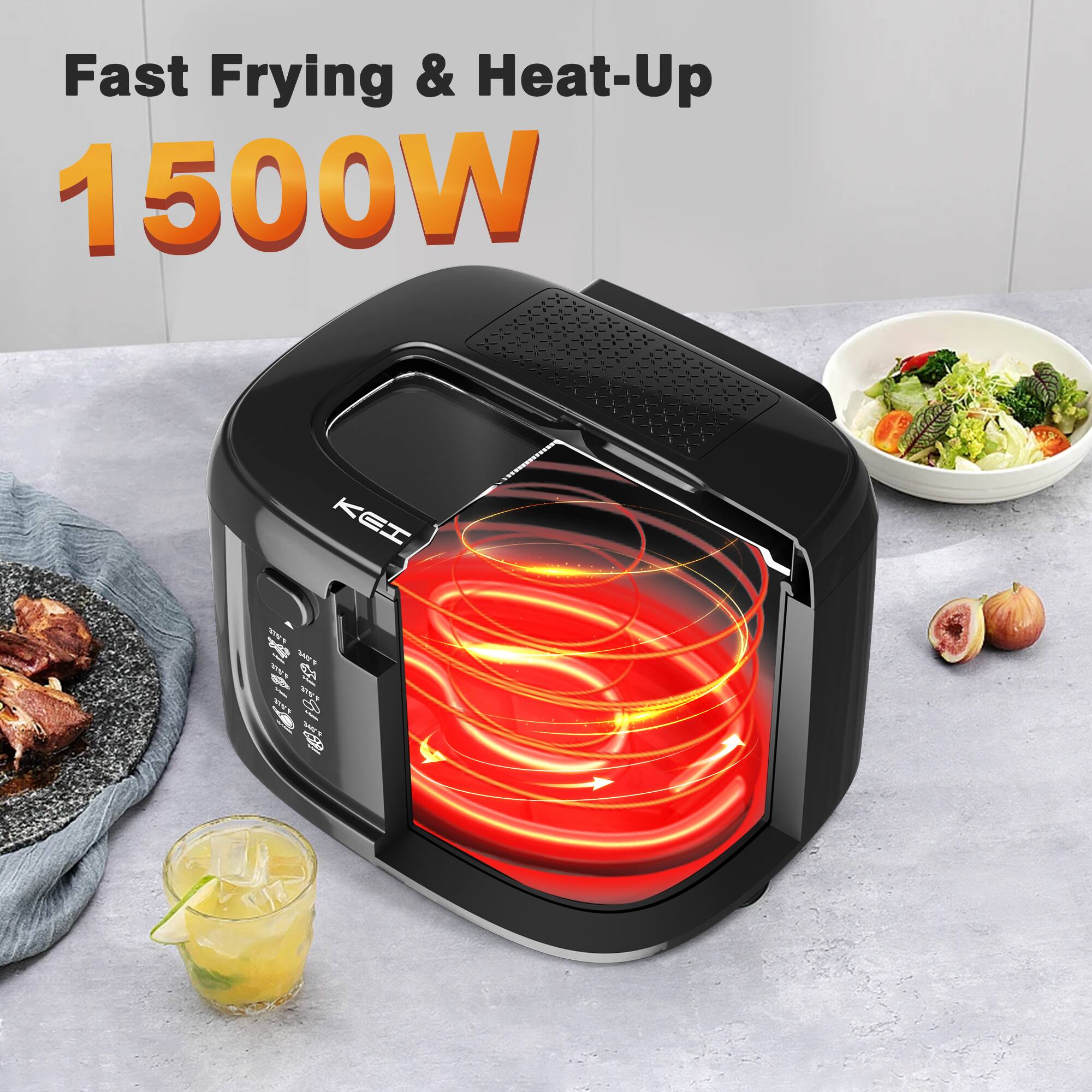 Fast Frying & Heat-Up  
1500W