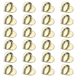 Unique Bargains - Metal Phone Charm Hook 0.8", 24pcs Adhesive Heart Shaped Finger Grip for Smartphones Keychain Tablet Case Accessories - Gold