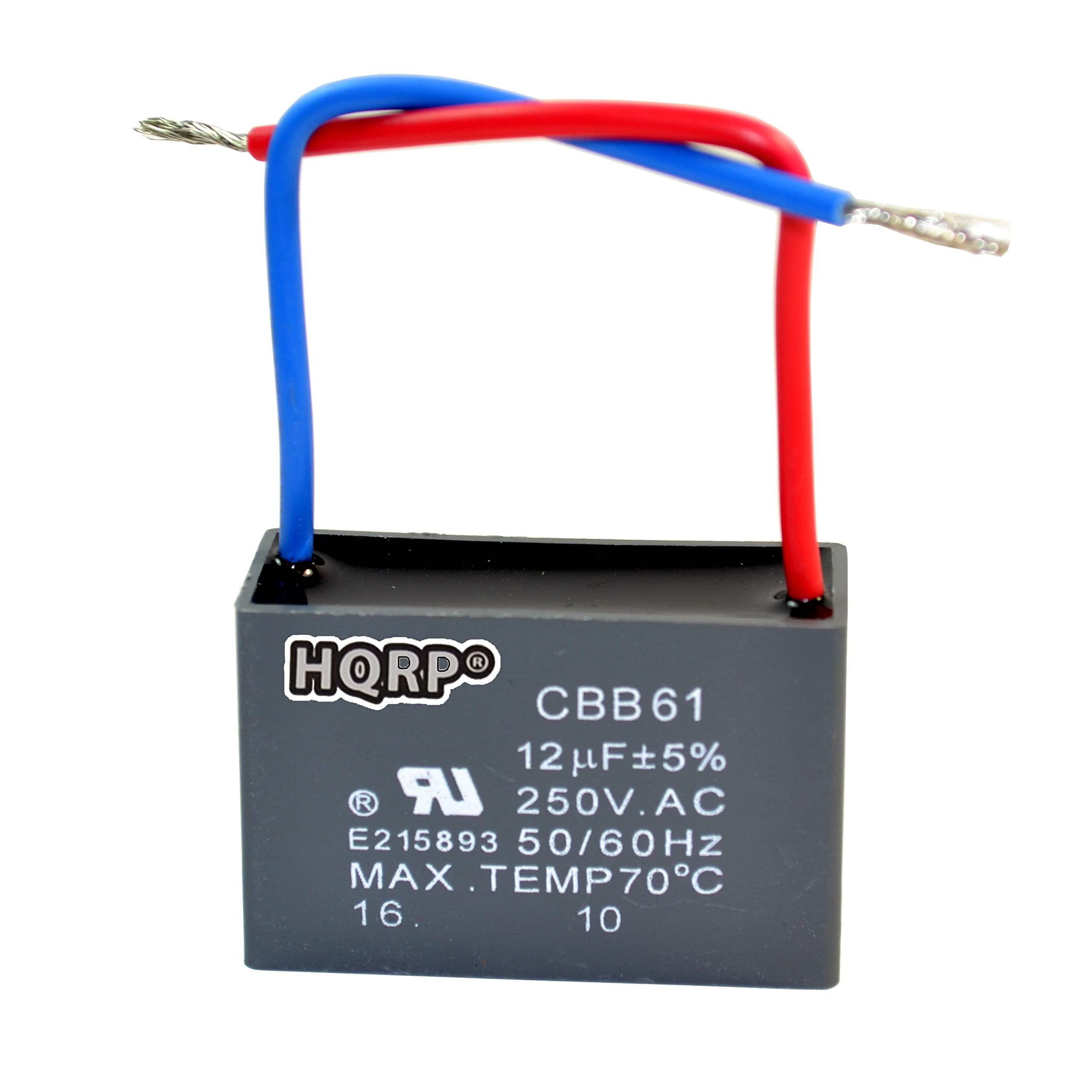 HQRP - Ceiling Fan Motor Capacitor CBB61 12 uF 2-Wire, UL Listed 250 V AC Replacement for Hunter price history on PriceWatchPro