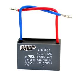 HQRP - Ceiling Fan Motor Capacitor CBB61 12 uF 2-Wire, UL Listed 250 V AC Replacement for Hunter