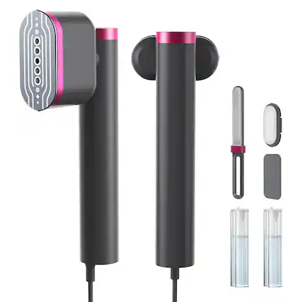 Front. Newbealer - Steamer for Clothes,1200W Portable Handheld Steam Iron,15S Heat-up,360° Leak-Proof,Horizontal and Vertical Steaming - Ashpink.