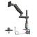 Front. HUANUO - Single Monitor Desk Mount with Mechanical Spring Arm, Integrated LED Light, & Supports up to a 57” Monitor - Black.
