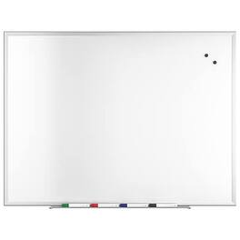 TRU RED - Magnetic Steel Dry Erase Board, 4' x 3' - Satin Frame