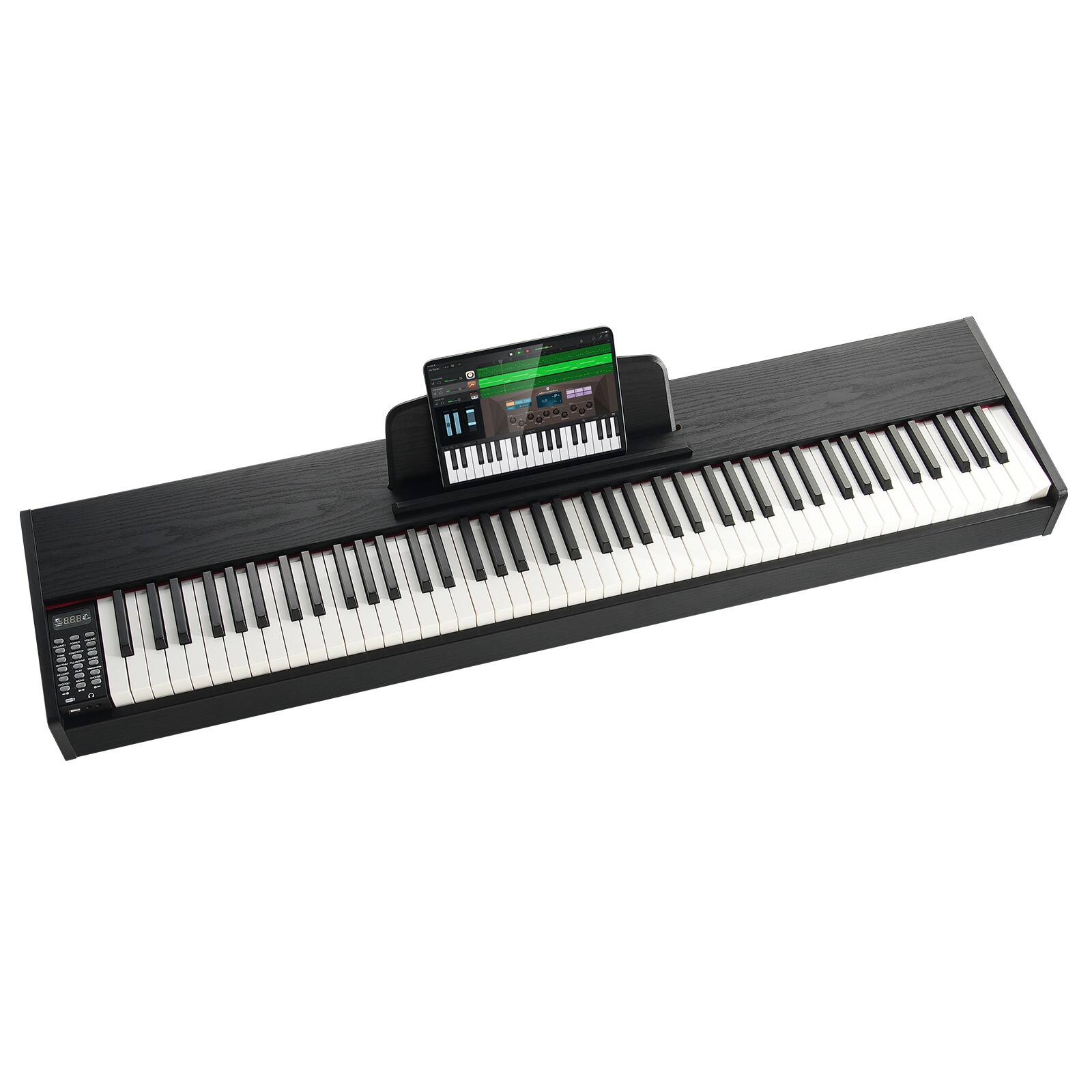 Alt View 5. VEVOR - Weighted Digital Piano, 88 Key Fully Weighted Keys, Electric Piano Dual Keyboard & Speakers - Black.
