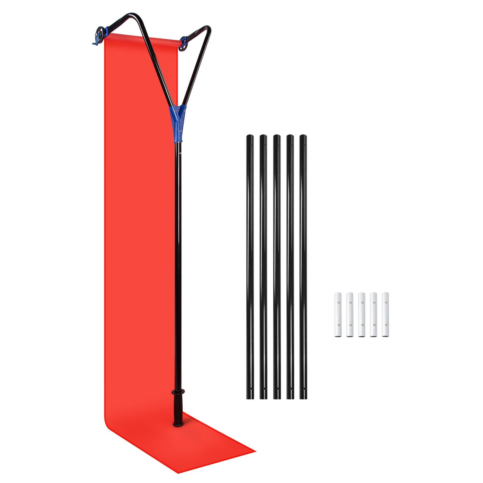 Alt View 5. Fixm - 21 ft Snow Roof Rake with Milling Cutter and Wheels - Red.