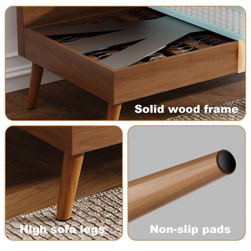 Solid wood frame  
High sofa legs  
Non-slip pads