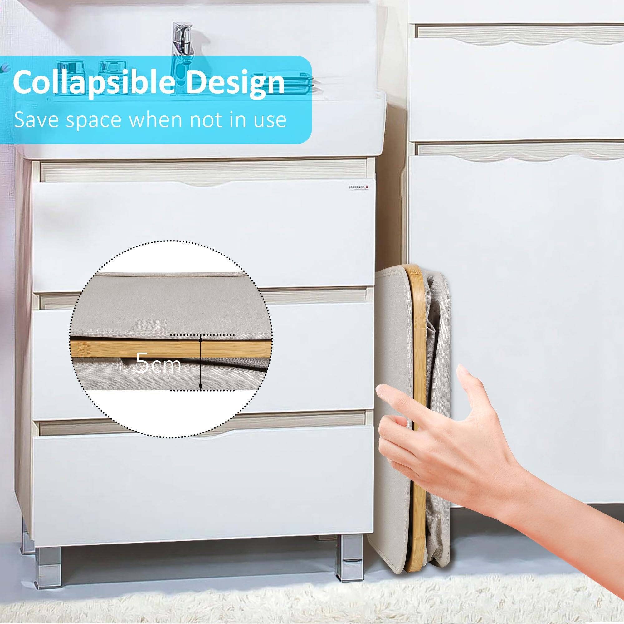 Collapsible Design  
Save space when not in use  

5cm