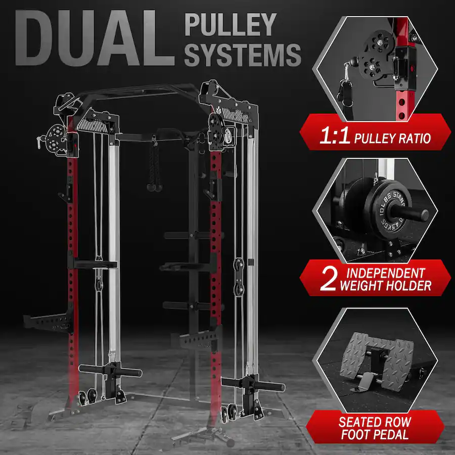Simplifill Dual Rack Mikolo Power Rack Cage, Weight Rack,Multi Function Squat Rack with J ...