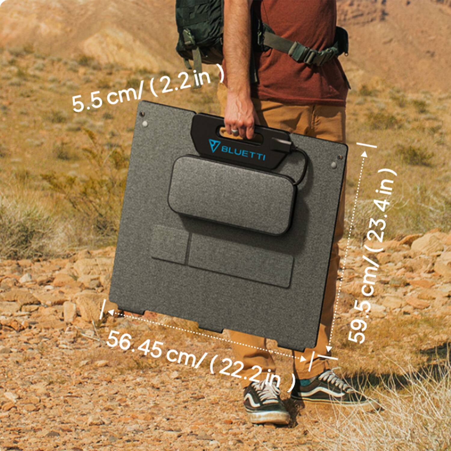 5.5 cm/(2.2 in), 56.45 cm/(22.2 in), 59.5 cm/(23.4 in)