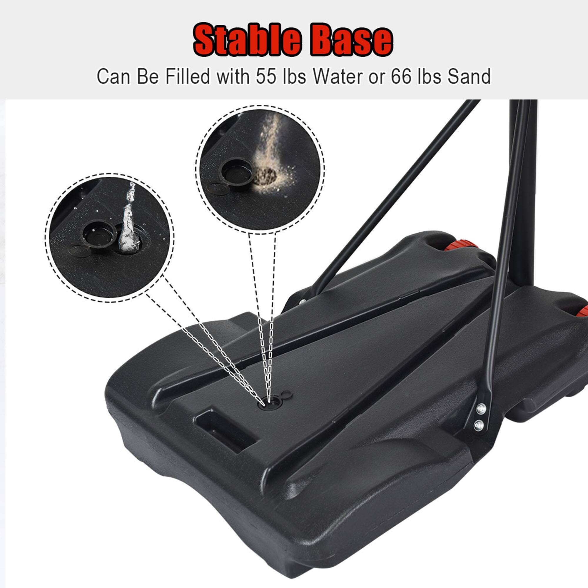 Stable Base  
Can Be Filled with 55 lbs Water or 66 lbs Sand