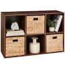 Best Choice Products - 6-Cube Bookshelf, 11in Display Storage System, Organizer w/ Removable Back Panels - Walnut