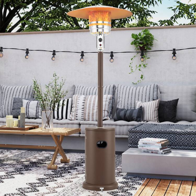 Angle. Mondawe - 50000 BTU Propane Patio Heater with Round Table Design - Brown.