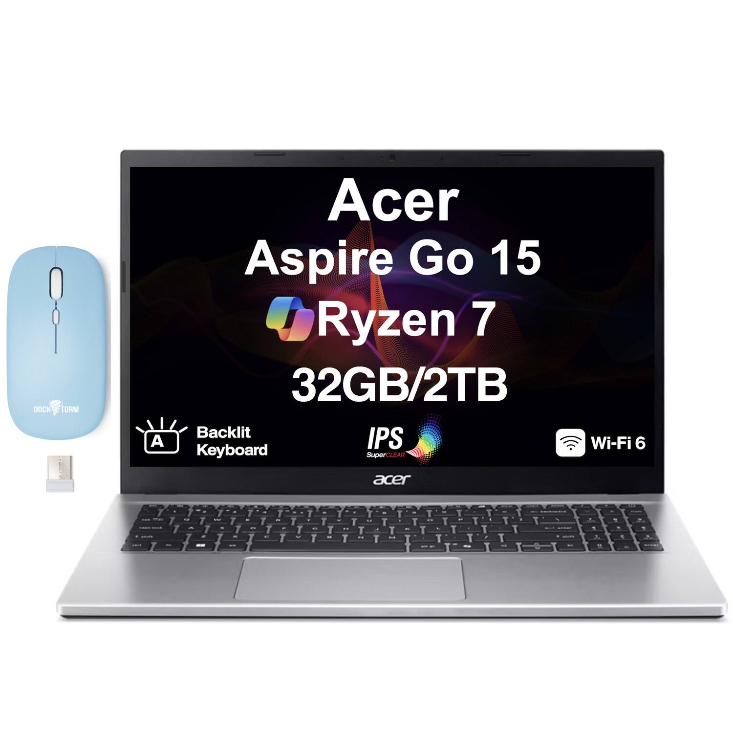 DOCK TORM A Acer Aspire Go 15 Ryzen 7 32GB/2TB Backlit IPS Keyboard SuperCLEAR Wi-Fi 6
