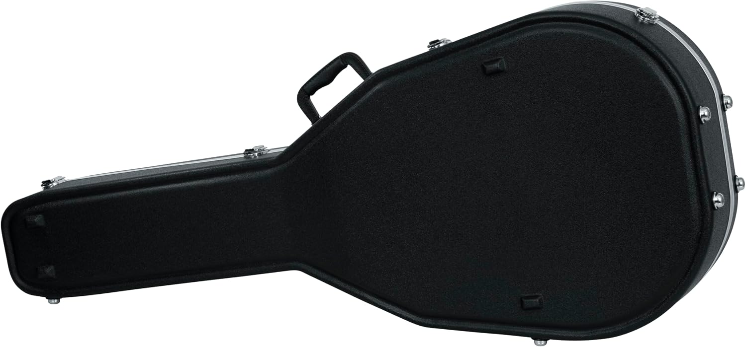 Back. Gator - Deluxe Molded Case for Jumbo Acoustic Guitars with Impact-Resistant ABS Shell and Lockable Latches.
