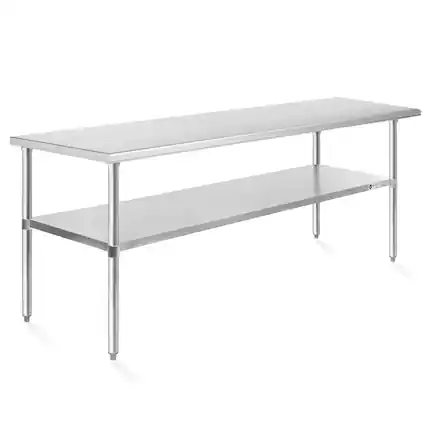 Front. KUTLER - NSF Commercial Stainless Steel Table for Kitchen Prep and Work - Silver.