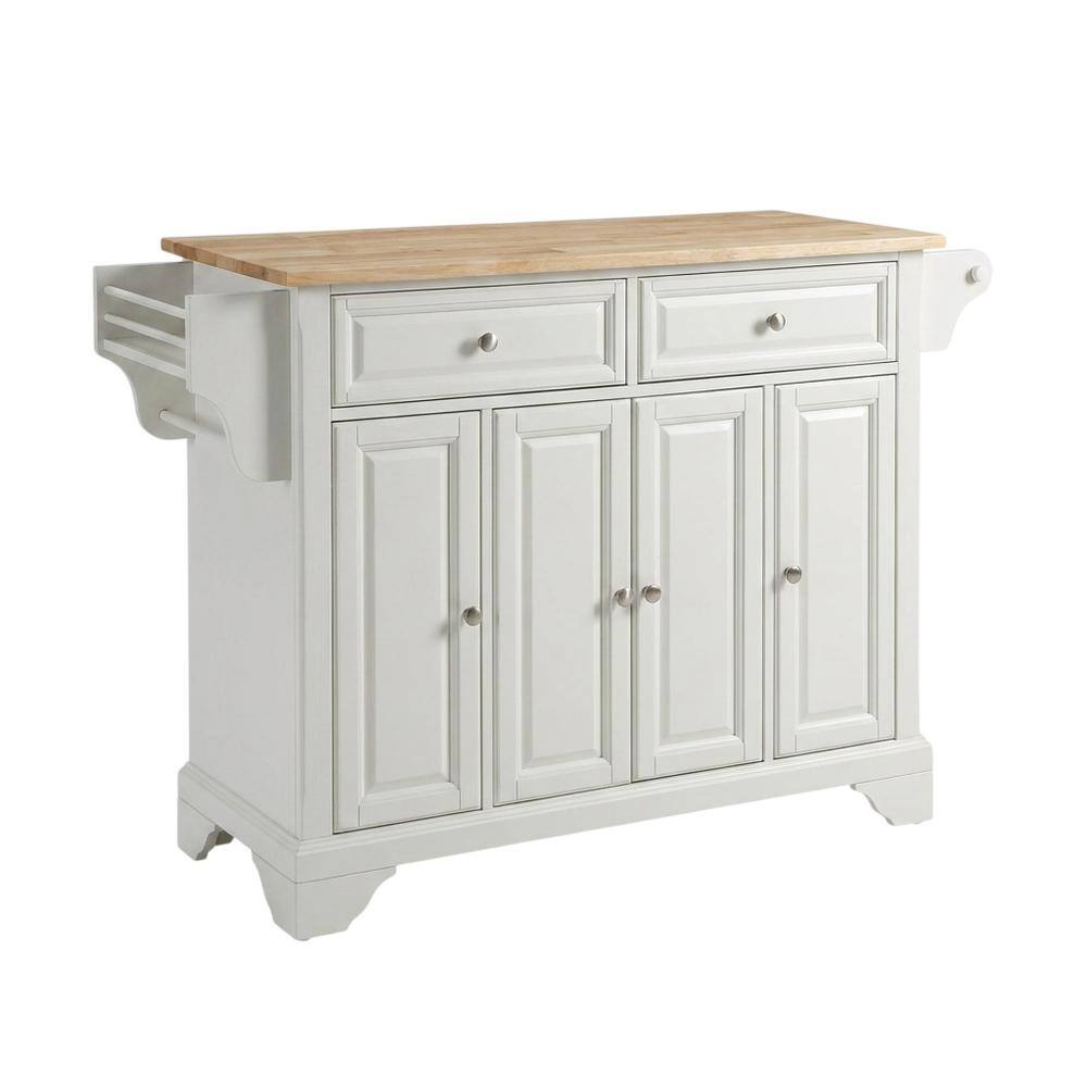 Front. Crosley Furniture - Lafayette Wood Top Full Size Kitchen Island/Cart - White.
