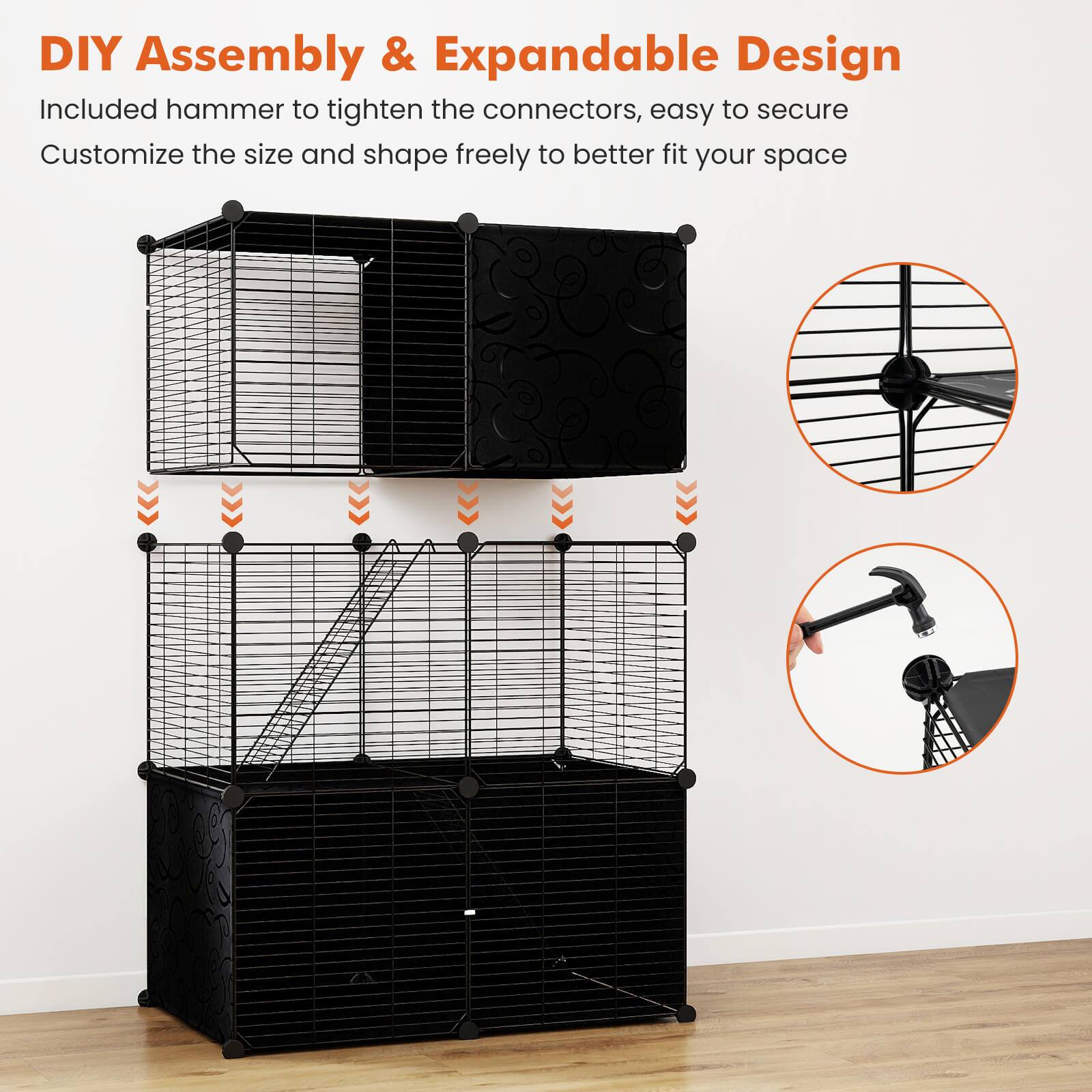 DIY Assembly & Expandable Design

Included hammer to tighten the connectors, easy to secure

Customize the size and shape freely to better fit your space