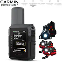 Garmin - inReach Mini 3 Compact SOS Satellite Communicator + Safety Light Package - Black