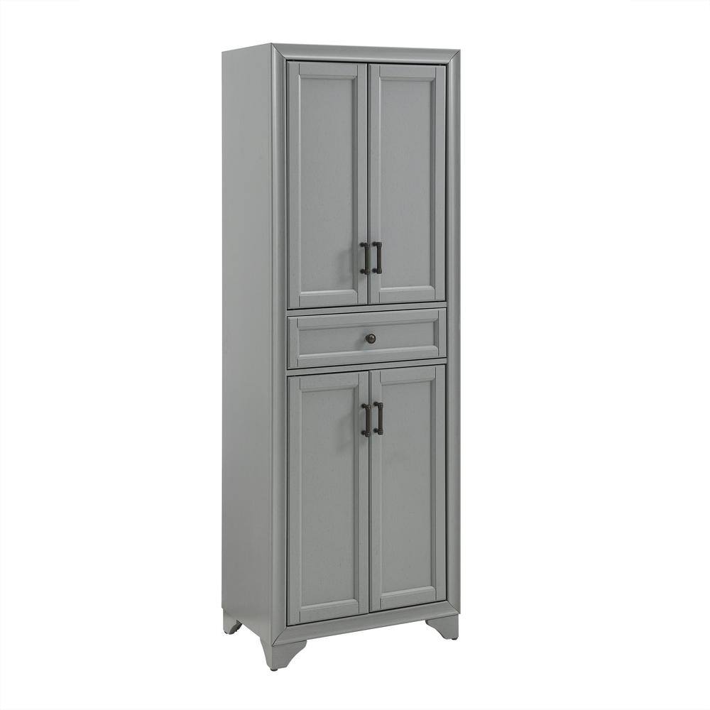 Alt View 3. Crosley Furniture - Tara Kitchen Storage Pantry - Distressed Gray.