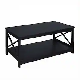 FurniFact - MDF Coffee Table with Sturdy Frame and Modern Design - Black
