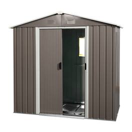 Mondawe - 8ft x 4ft Outdoor Metal Storage Shed With window - Gray