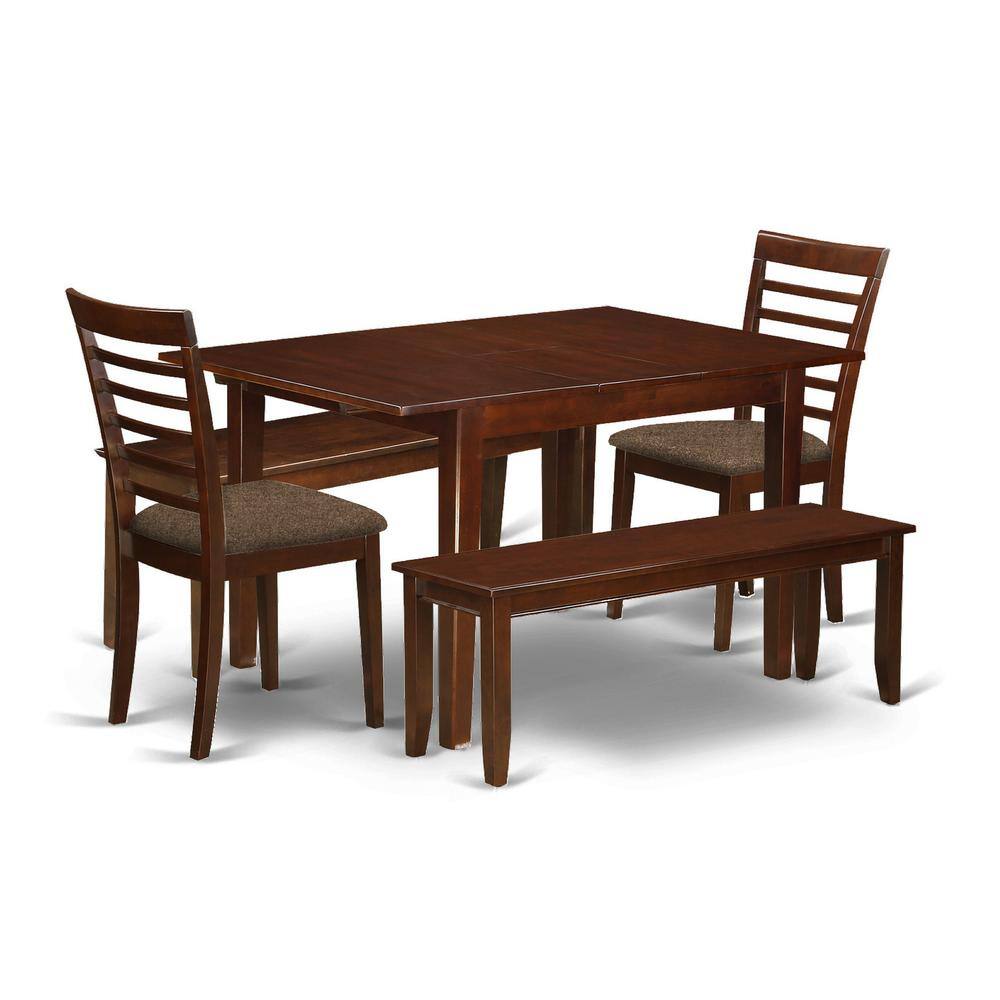 Back. East West Furniture - Dining Room Set Mahogany - Brown.