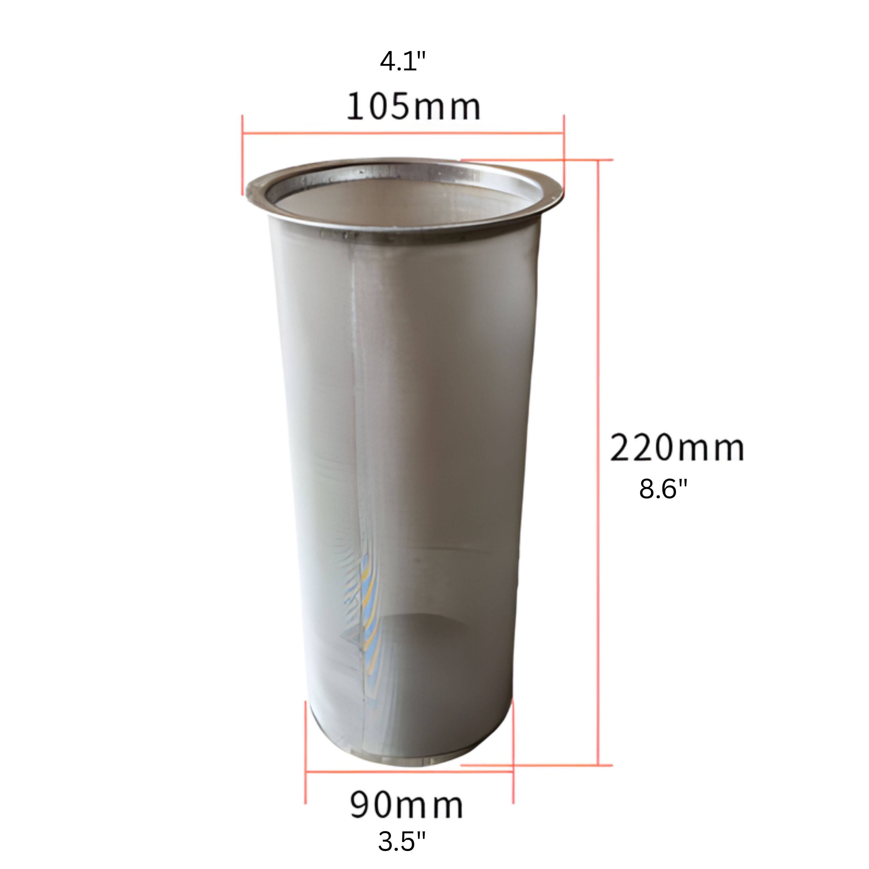 4.1" 105mm  
220mm 8.6"  
90mm 3.5"