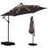 Front. Ainfox - Ainfox 10FT Solar LED Outdoor Patio Yard Offset Umbrella with Cross Base for Market,Garden,Deck,Backyard,Pool,with light - coffee.