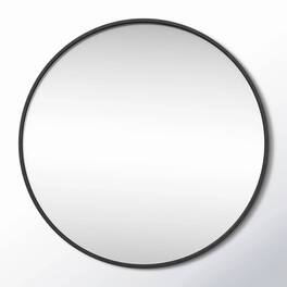 Hivvago - Round 21-inch Wall Mirror - Living Room Bedroom Accent Bathroom Mirror - Black