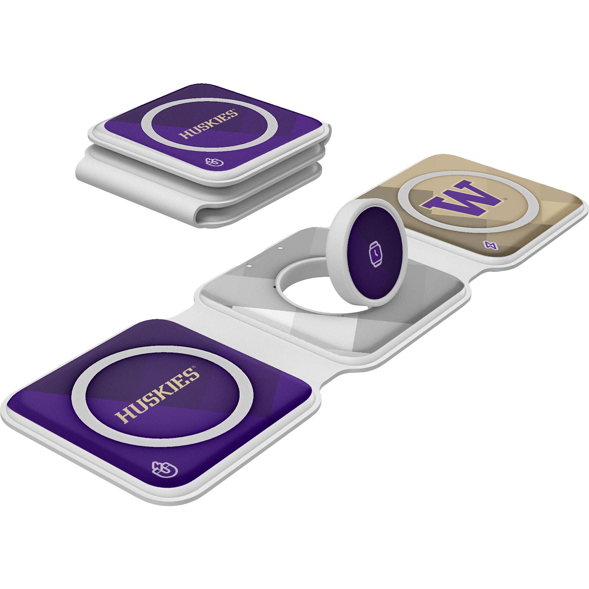 Keyscaper - Washington Huskies 3-in-1 Foldable Charger - White