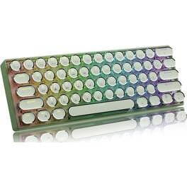 PARKER SLATER - G61 wireless mechanical typewriter keyboard with 60% layout, rainbow backlight, red switches, and design - Green