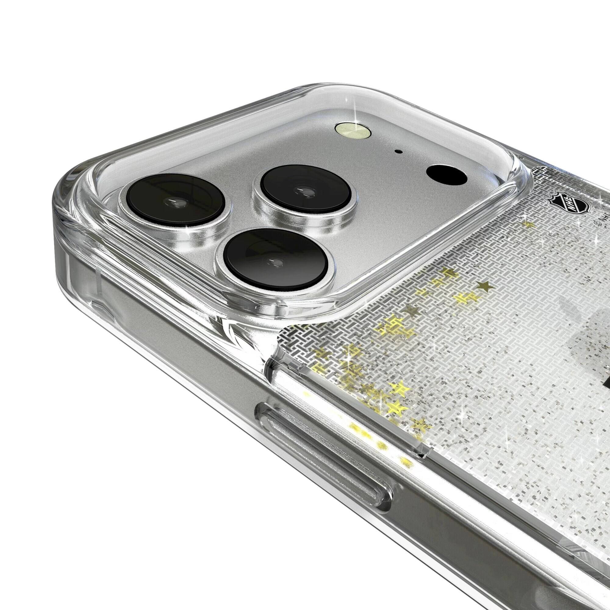 Alt View 2. Keyscaper - Los Angeles Kings Linen Logo iPhone Glitter Case - 16 Pro - Multicolor.
