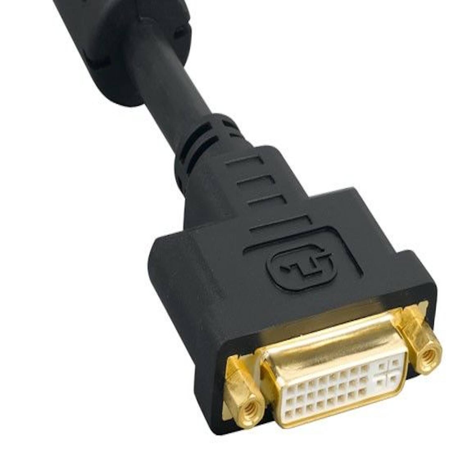 Left. Sanoxy - 3m DVI-D Male to Female Dual Link Digital Video Extension Cable with Removable Hex Nut - Black.