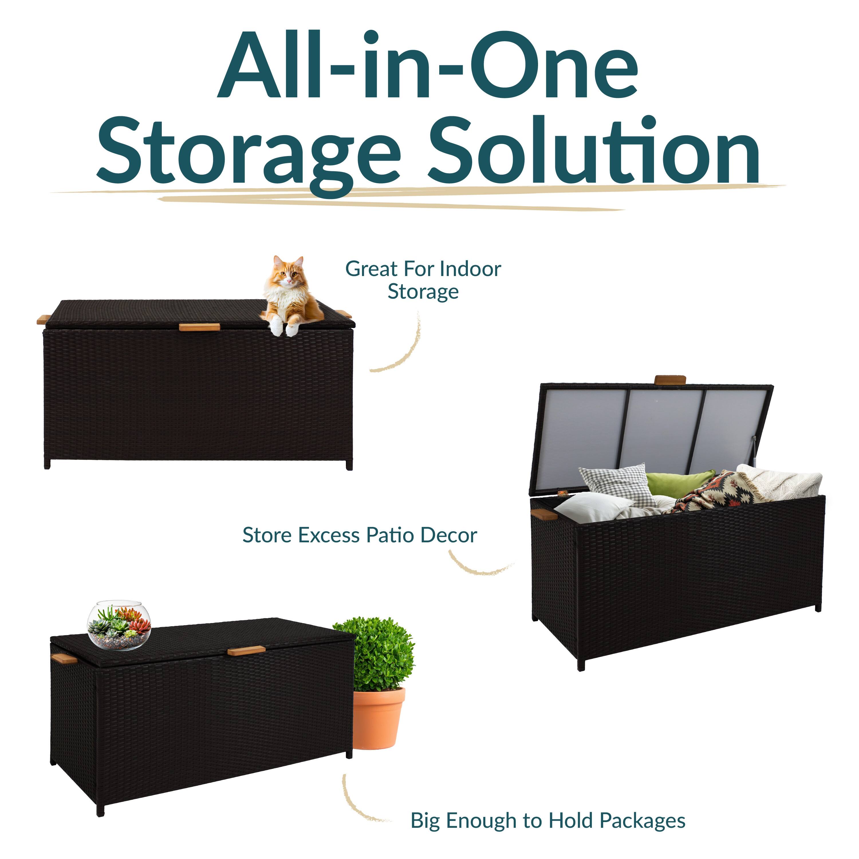 All-in-One Storage Solution

Great For Indoor Storage

Store Excess Patio Decor

Big Enough to Hold Packages