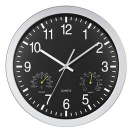 Dazzed Corner - 12 inch Silent Wall Clock,Battery Operated Decorative Clock - Black