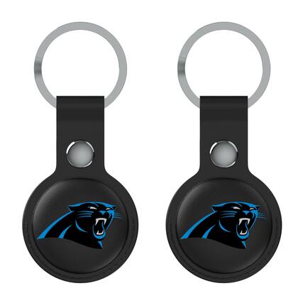 Front. Keyscaper - Black Carolina Panthers Two-Pack AirTag Holders - No Size - Black.