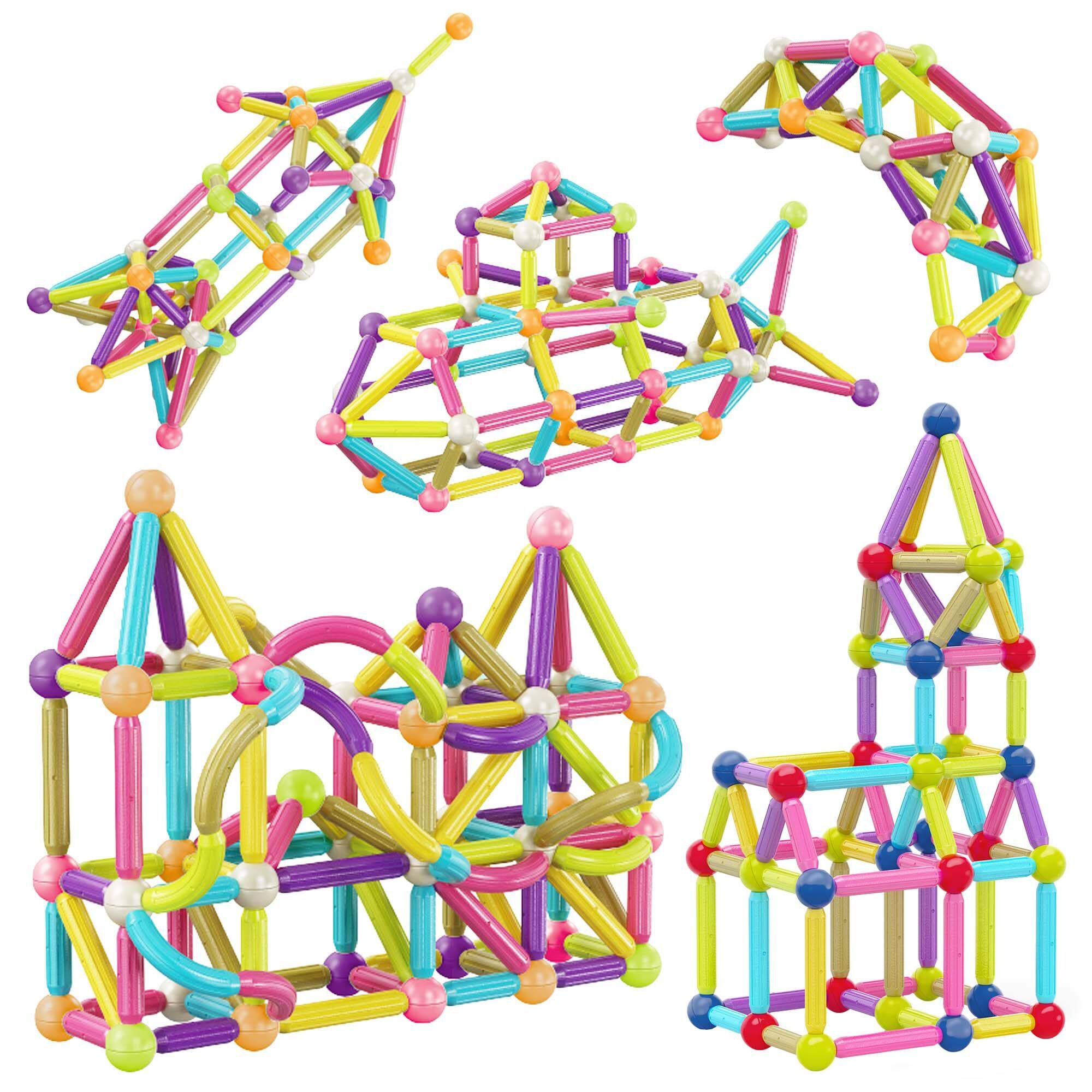 Front. PicassoTiles - PICASSO-TILES 100pcs Magnetic Building Construction Toy Set.