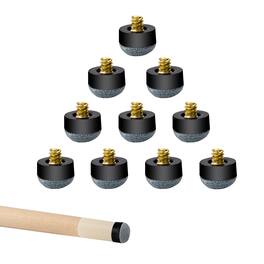 GSE Games & Sports Expert - 10 Pieces 13mm Soft Pool Cue Tips, Billiard Pool Cue Stick Screw-on Tips Replacement - Black