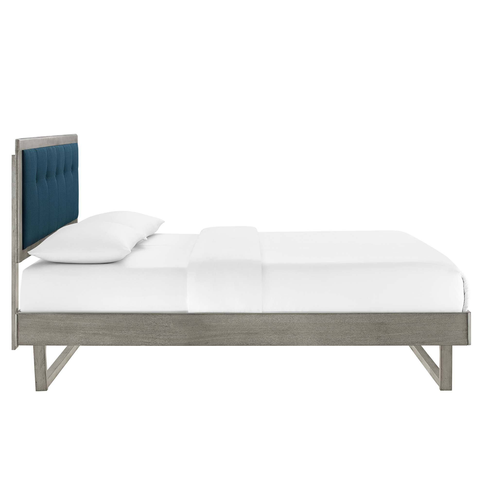 Alt View 2. Modway - Melanie Tufted Button Upholstered Fabric King Platform Bed - White.