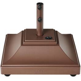 Best Choice Products - Mobile Umbrella Base, Fillable Heavy-Duty Market Stand w/4 Wheels, 2 Locks, 120lb Capacity - Brown