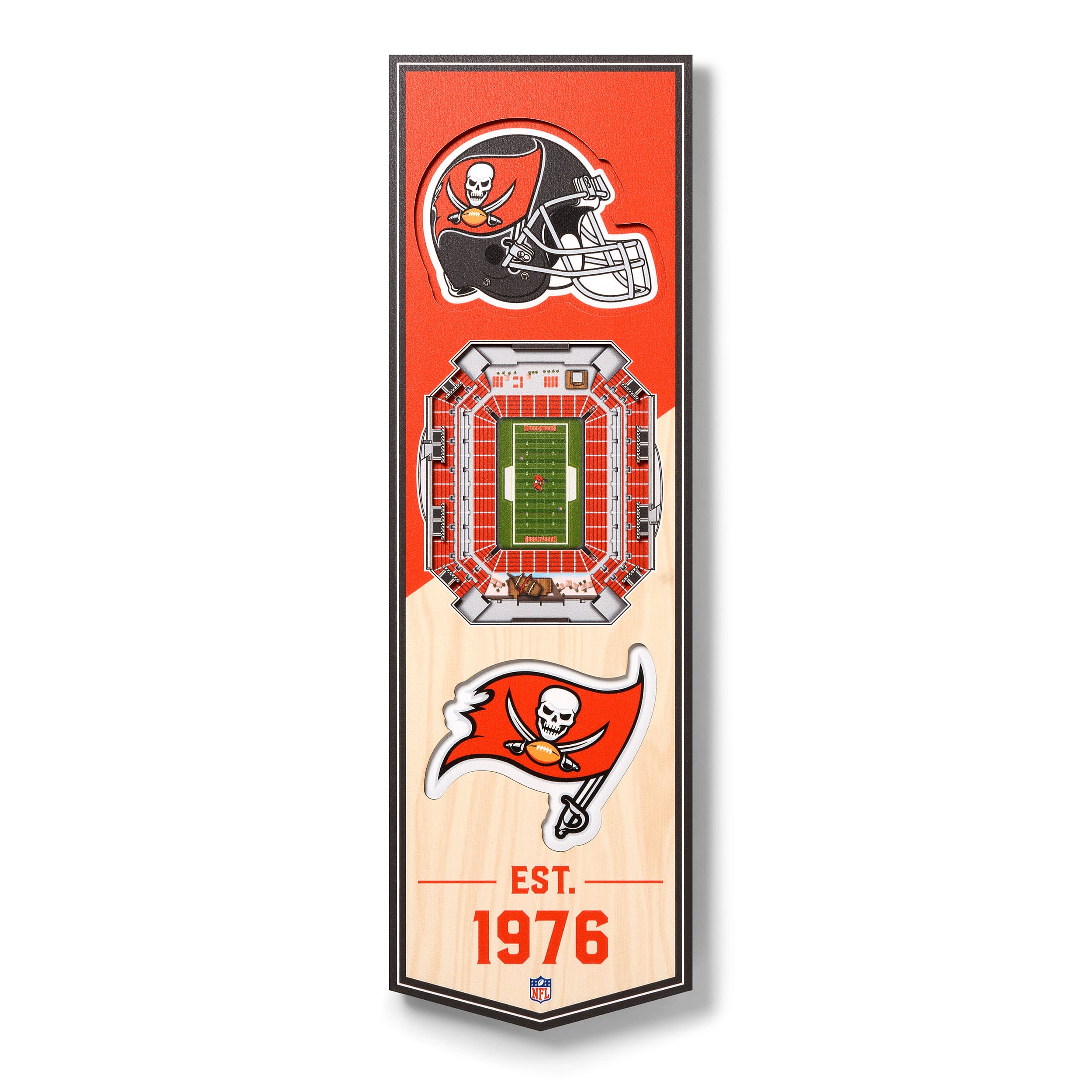 YouTheFan - Tampa Bay Buccaneers 6'' x 19'' 3D StadiumView Banner - Multicolor price history on PriceWatchPro