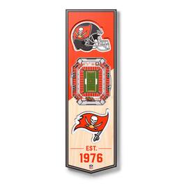 YouTheFan - Tampa Bay Buccaneers 6'' x 19'' 3D StadiumView Banner - Multicolor