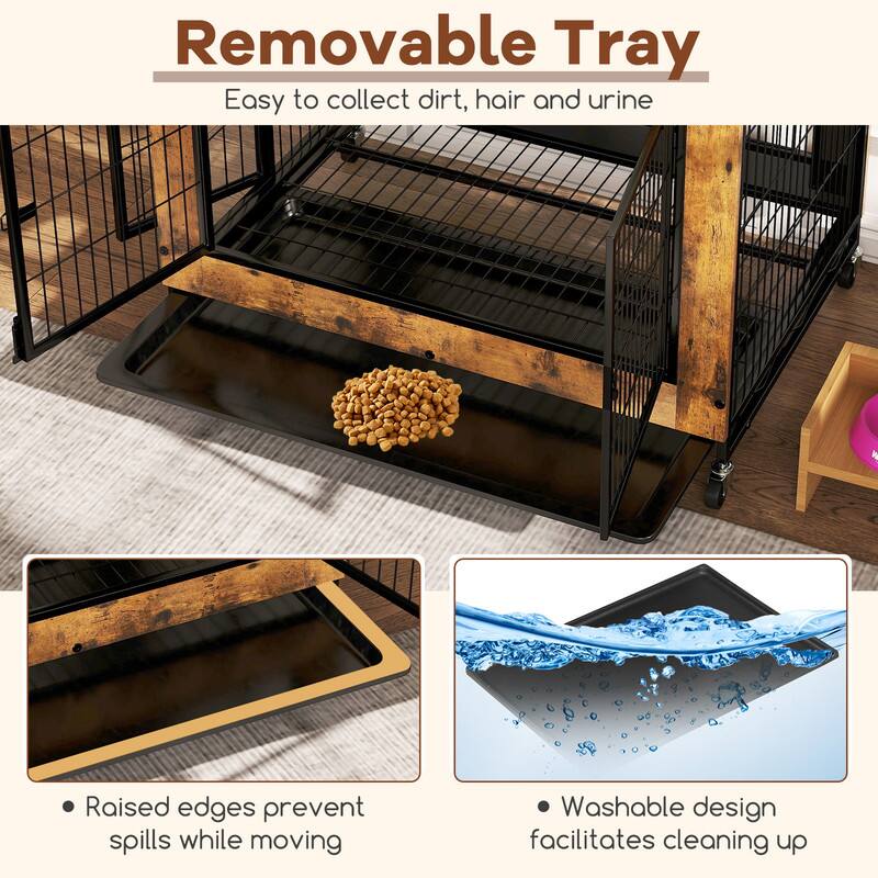 Removable Tray  
Easy to collect dirt, hair and urine

- Raised edges prevent spills while moving
- Washable design facilitates cleaning up