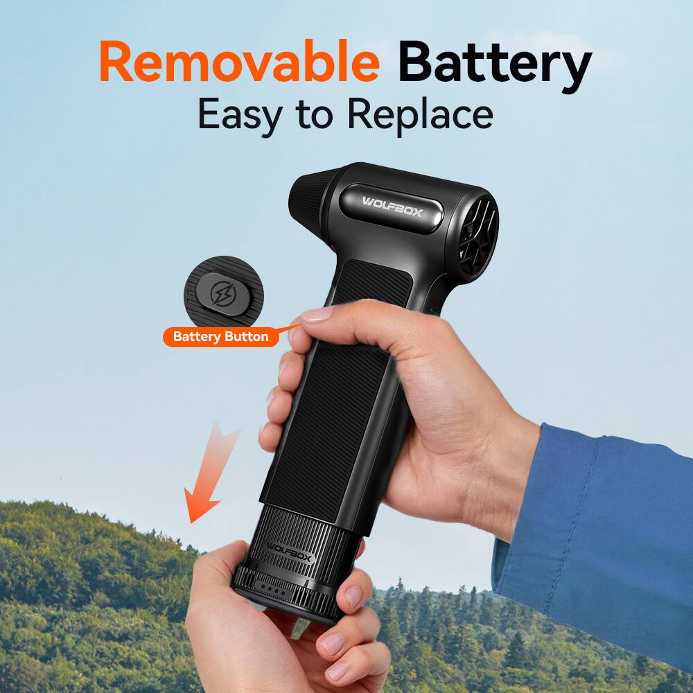Removable Battery  
Easy to Replace  

Battery Button  

WOLFBOX