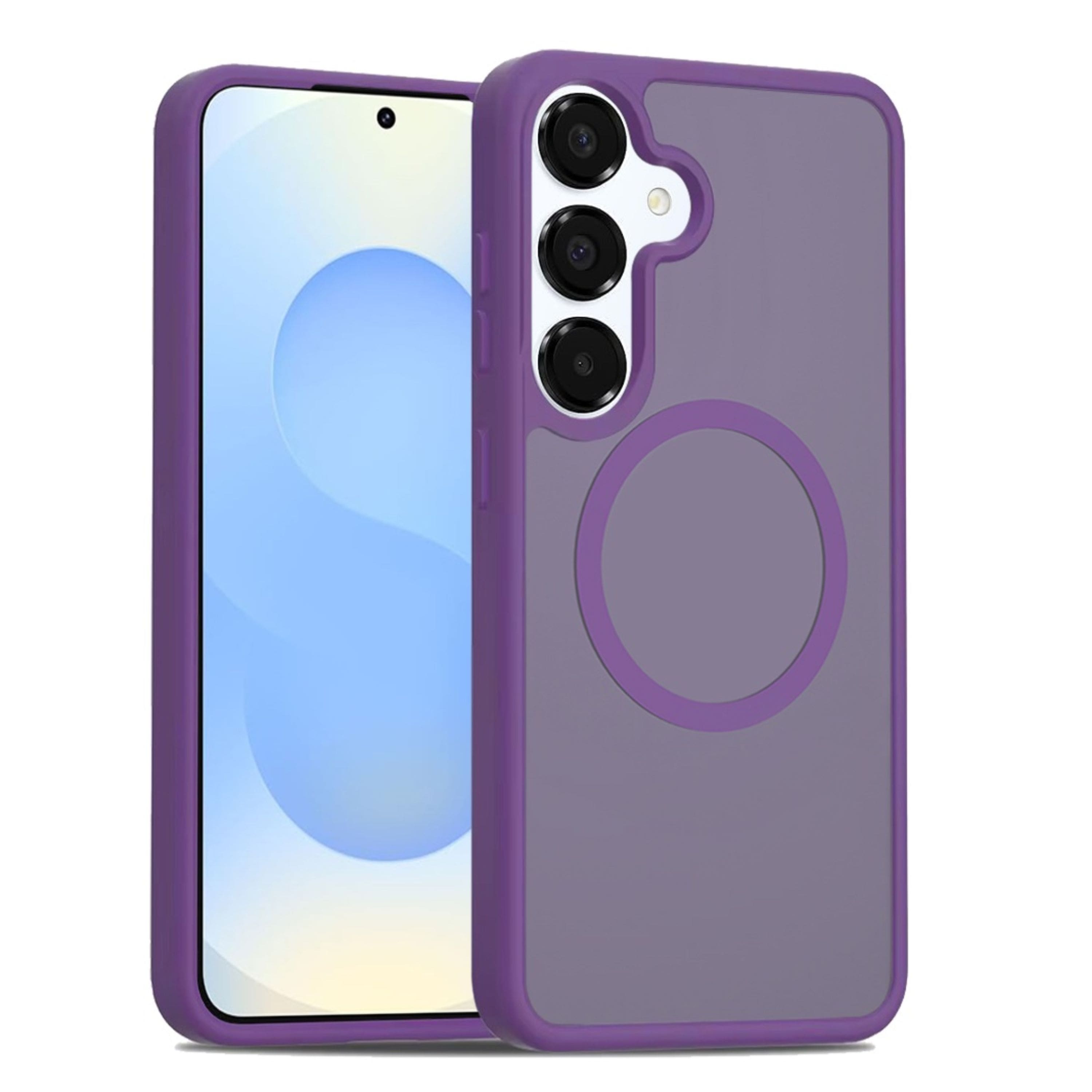 Kitcheniva - Smooth Translucent Magnetic Circle Phone Case With Tempered Glass For Samsung Galaxy S25+/S24+ - Dark Purple price history on PriceWatchPro