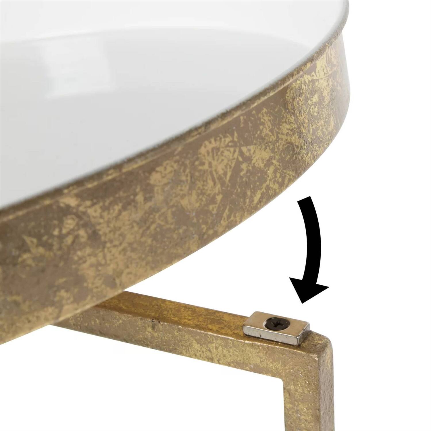 Back. Hivvago - Hivvago Metal Round Nightstand End Table with Removable Tray Top - Gold.
