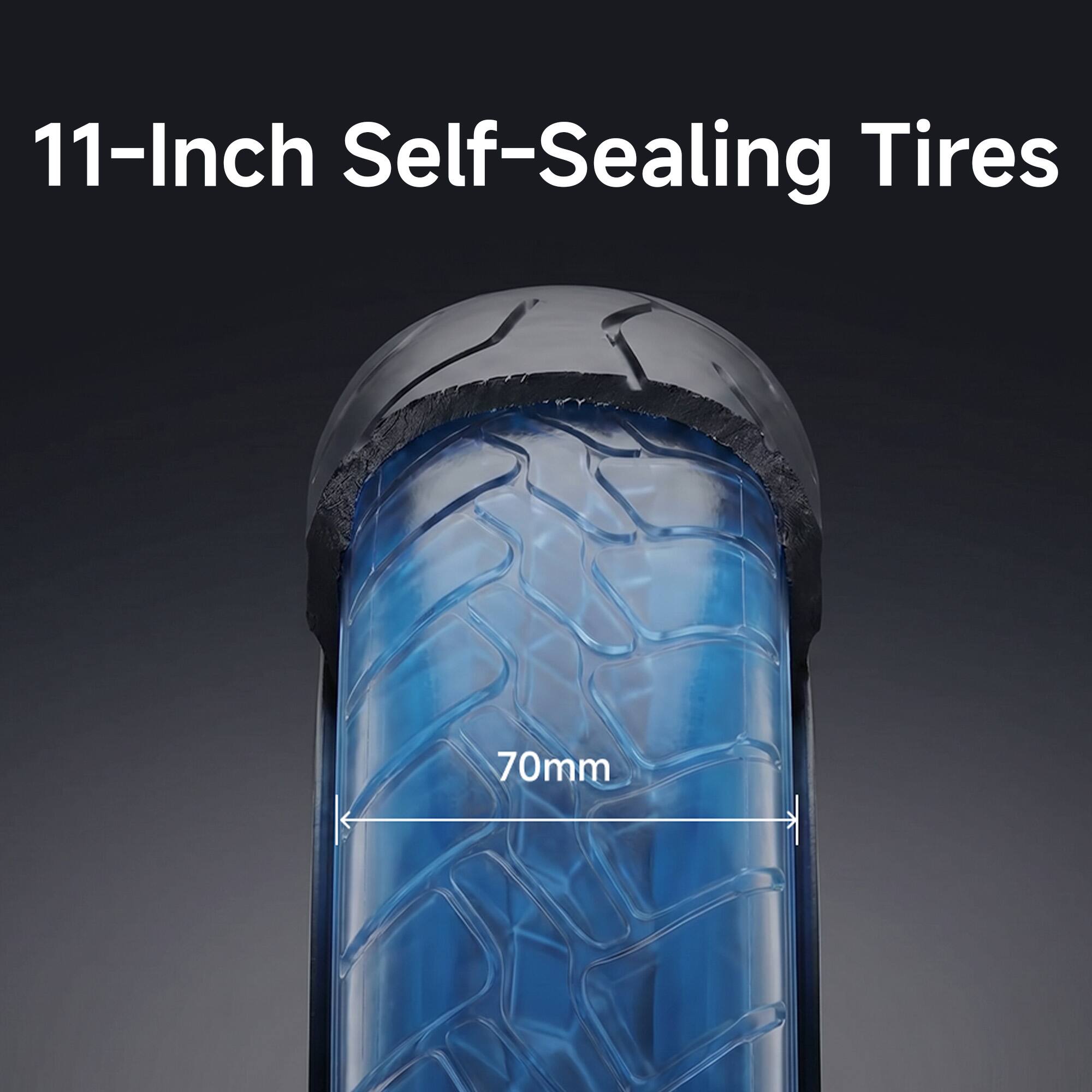 11-Inch Self-Sealing Tires  
70mm