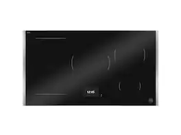 36" Bertazzoni 5-Element Built-In Electric Induction Cooktop - Black with Stainless Steel Metal Frame - Black Glass/Stainless Steel