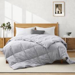 Peace Nest - Lightweight Summer White Goose Down Feather Fiber Comforter Duvet Insert - Twin - Light Gray